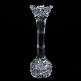 Vase, American Brilliant Cut Glass, Signed With Unidentified "Mahler" Signature (1 of 4)