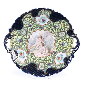 Cake Plate, Unmarked Nippon Style