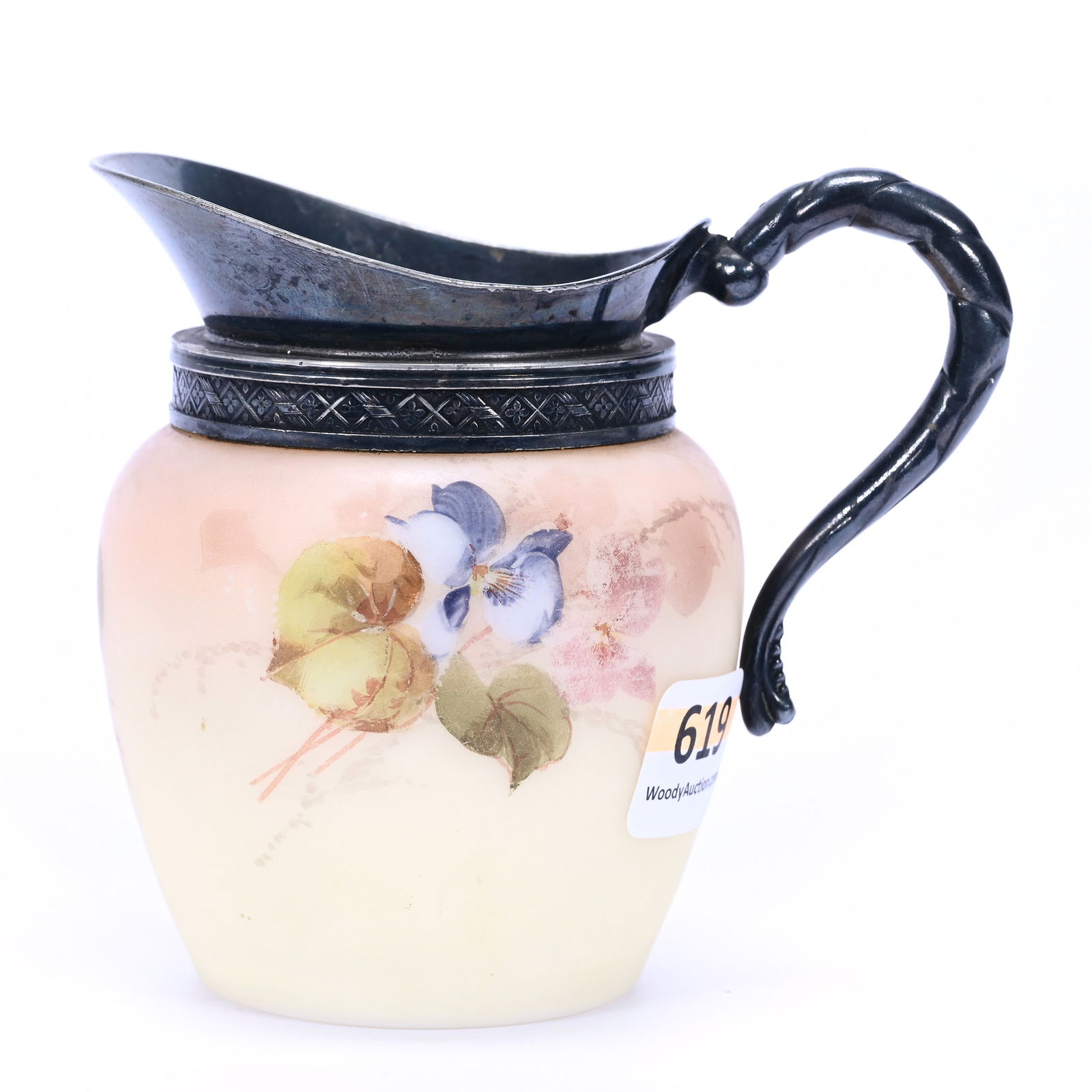 Creamer, Unmarked Mt. Washington Burmese Art Glass (1 of 3)