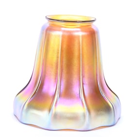 Light Shade Signed Steuben Art Glass, Gold Iridescent