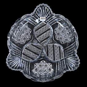 Tray, Three Sided, American Brilliant Cut Glass