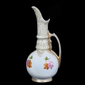 Ewer, Unmarked Worcester Style Porcelain