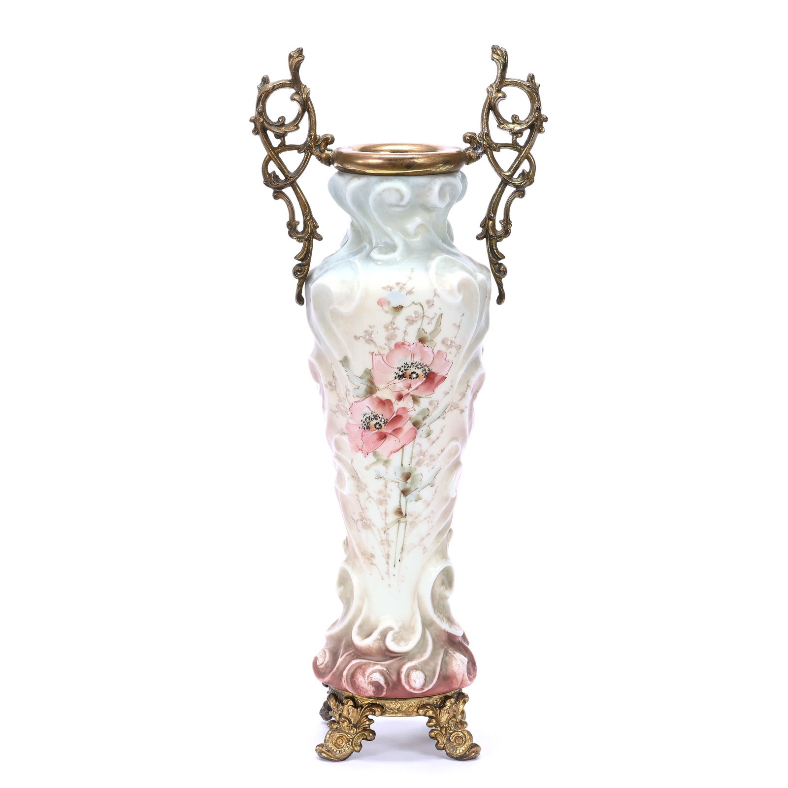 Vase, Two Handles, Unmarked Wave Crest, Elaborate Wave Mold (1 of 3)