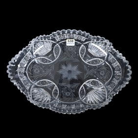 Oval Tray, American Brilliant Cut Glass