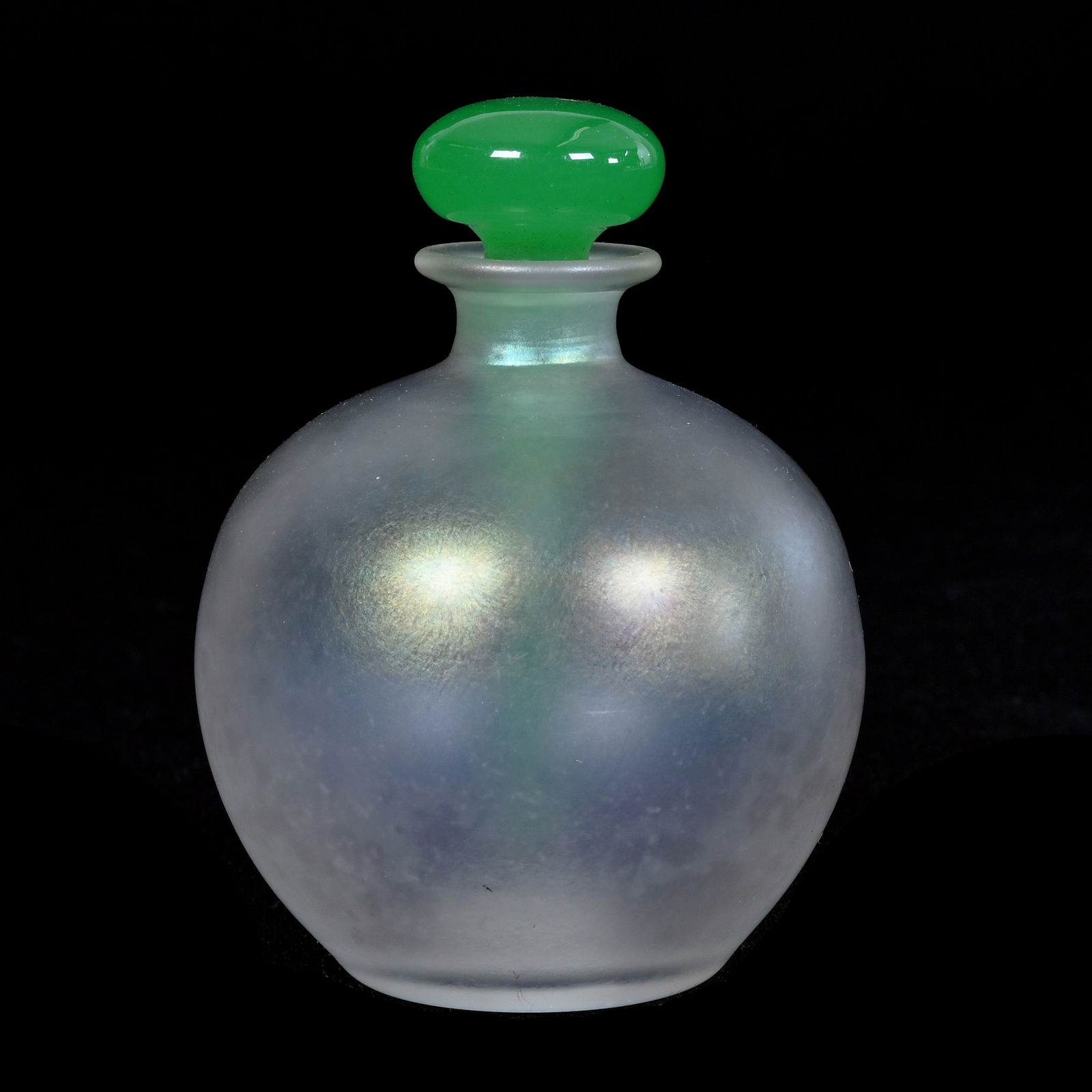 Perfume Bottle, Unmarked Steuben Verre De Soie Art Glass Bottle (1 of 4)