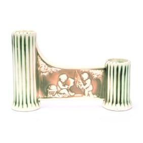 Double Bud Vase, Unmarked Roseville Art Pottery