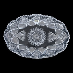 Oval Tray, American Brilliant Cut Glass