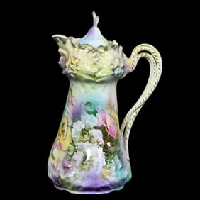 Chocolate Pot Marked R.S. Prussia, Sunflower Mold