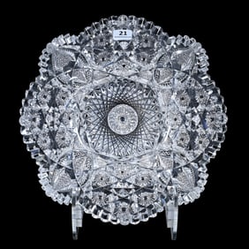 Bowl, American Brilliant Cut Glass, Columbia Pattern By Quaker City