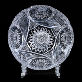 Bowl, American Brilliant Cut Glass, Ensign Pattern By Bergen (Cornucopia Variation)