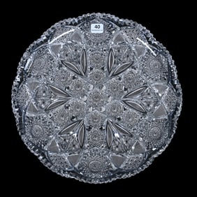 Round Tray, American Brilliant Cut Glass