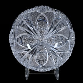 Bowl, American Brilliant Cut Glass, Pattern #161 By Meriden