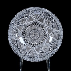 Bowl, American Brilliant Cut Glass, Columbia Pattern By Quaker City