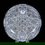Low Bowl, American Brilliant Cut Glass, Fully Cut Hobstar Cluster, Vesica, Strawberry Diamond &