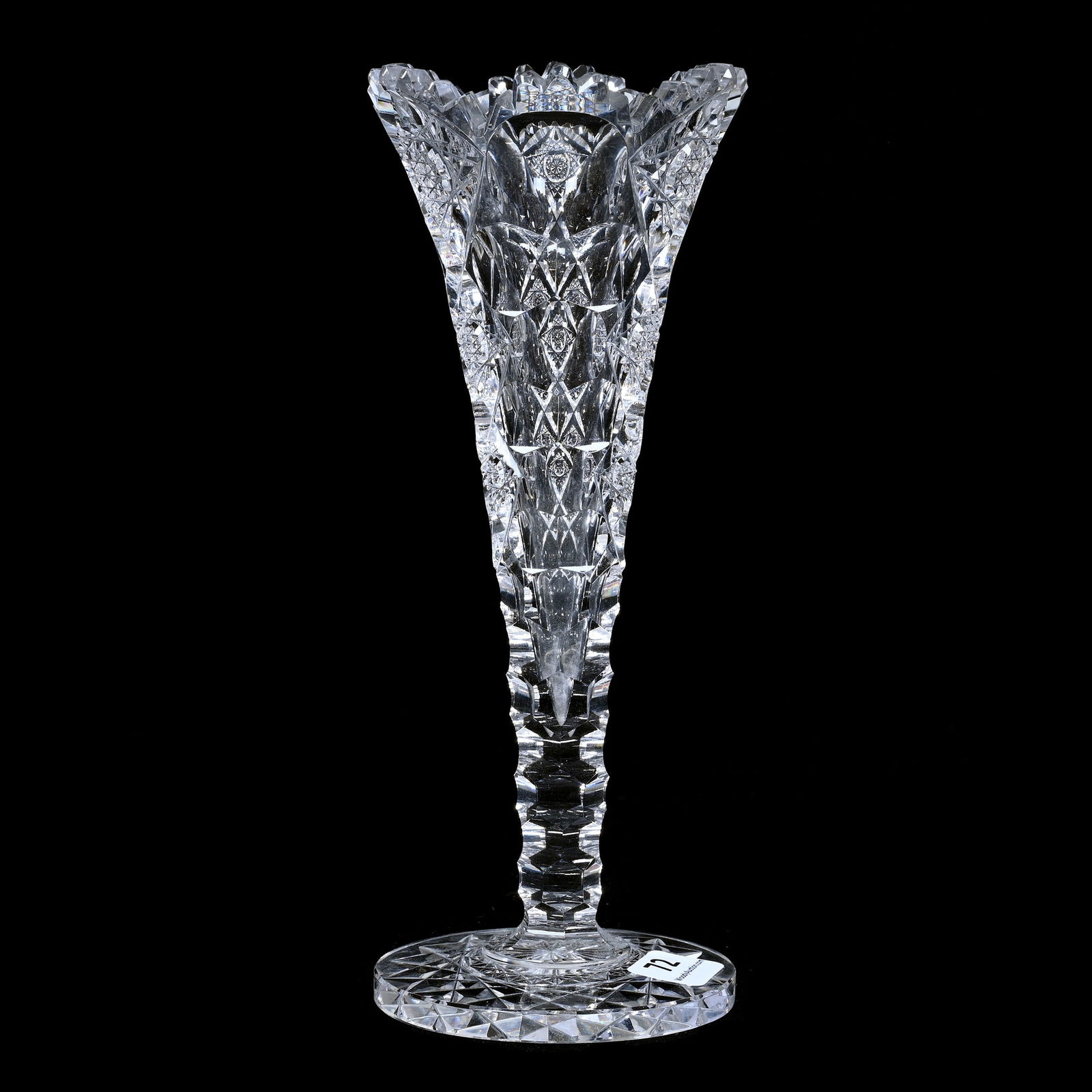 Trumpet Vase, American Brilliant Cut Glass, Queens Pattern By Hawkes (1 of 3)