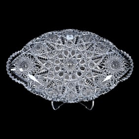 Ice Cream Tray, American Brilliant Cut Glass, Juliette Pattern By Irving