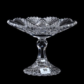Tazza, American Brilliant Cut Glass, Harvard Pattern By Libbey