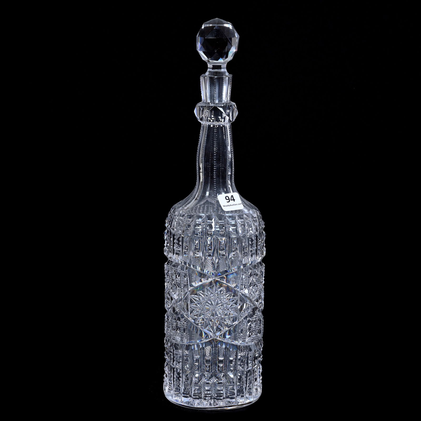 Whiskey Bottle, American Brilliant Cut Glass, Signed Libbey Ellsmere Pattern (1 of 3)