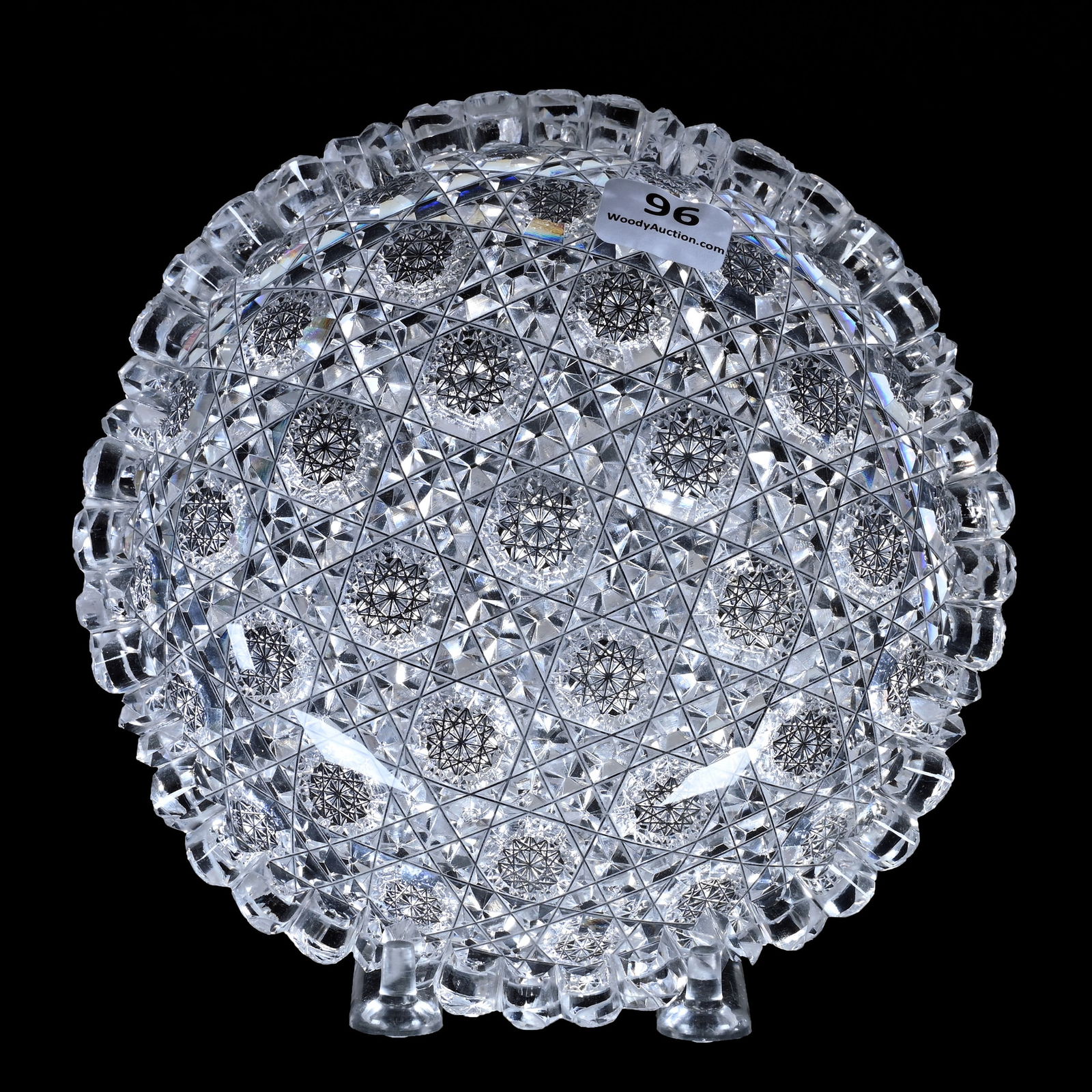 Nappy, American Brilliant Cut Glass, Signed Egginton Trellis Pattern (1 of 2)