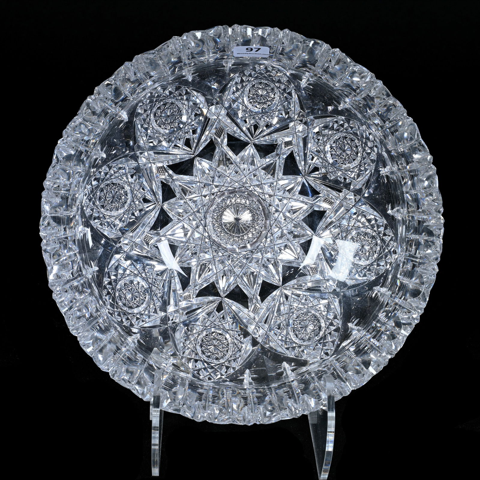 Bowl, American Brilliant Cut Glass, Signed Egginton Dryden Pattern (1 of 3)