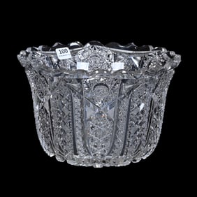 Champagne Bucket, American Brilliant Cut Glass, Signed J. Hoare
