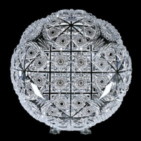 Low Bowl, American Brilliant Cut Glass, Ivernia Pattern By Libbey