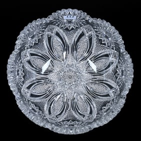 Bowl, American Brilliant Cut Glass, Columbia Pattern By Libbey