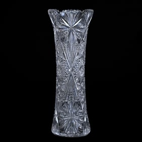 Vase, American Brilliant Cut Glass, Oasis Pattern Designed By W. C. Anderson