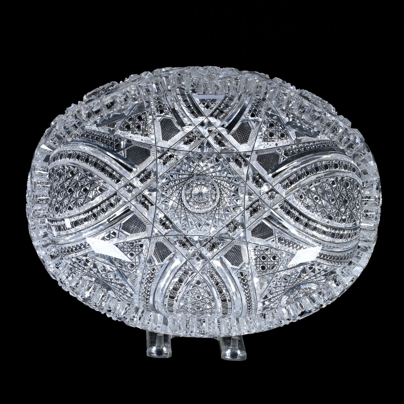 Oval Bowl, American Brilliant Cut Glass, Signed J. Hoare (1 of 3)