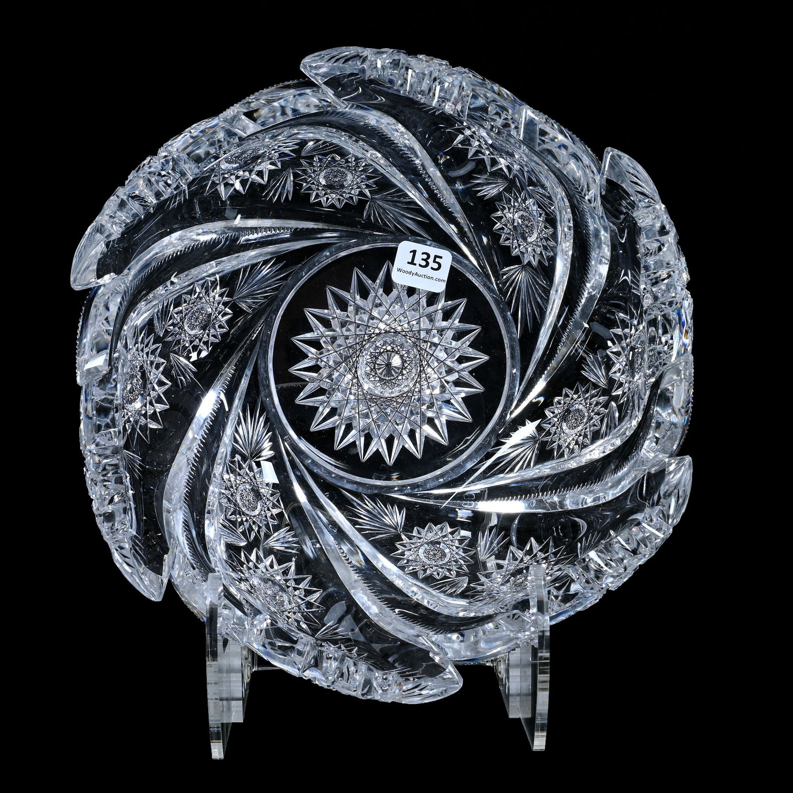 Bowl, Blown Mold, American Brilliant Cut Glass, Signed Hawkes (1 of 3)