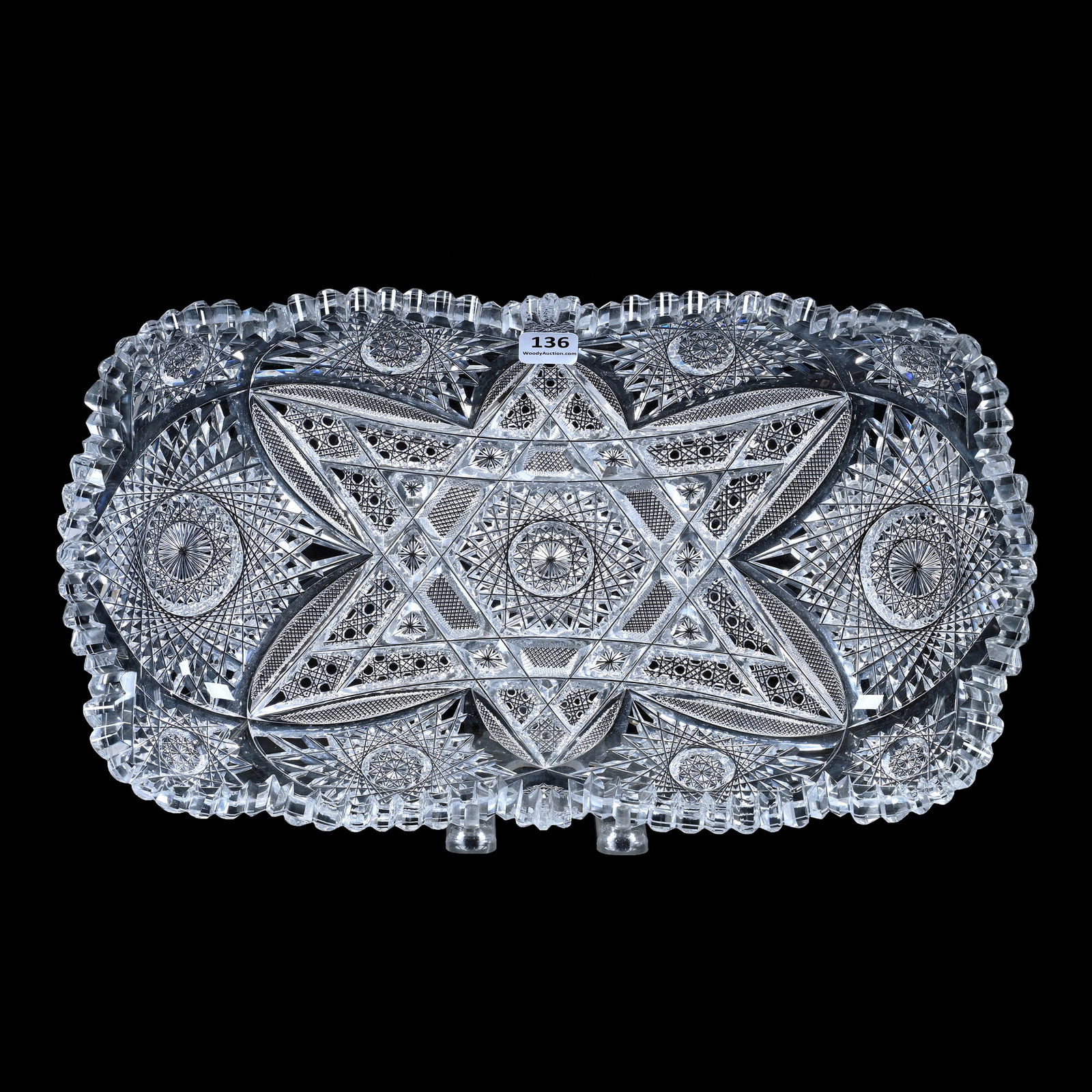 Rectangular Ice Cream Tray, American Brilliant Cut Glass, Pattern #17 By Elmira (1 of 2)