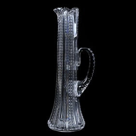 Champagne Tankard, American Brilliant Cut Glass, Alternating Pillar And Prism Motif