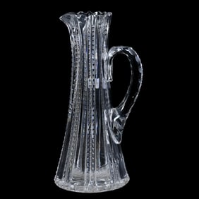 Tankard, American Brilliant Cut Glass, Alternating Pillar And Prism Motif