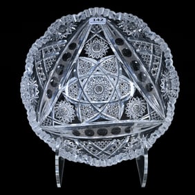 Bowl, American Brilliant Cut Glass, Longwood Pattern By Meriden