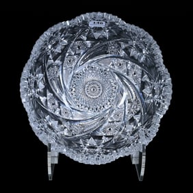 Bowl, American Brilliant Cut Glass, Signed Libbey Lenox Pattern, Also Known As Comet Pattern