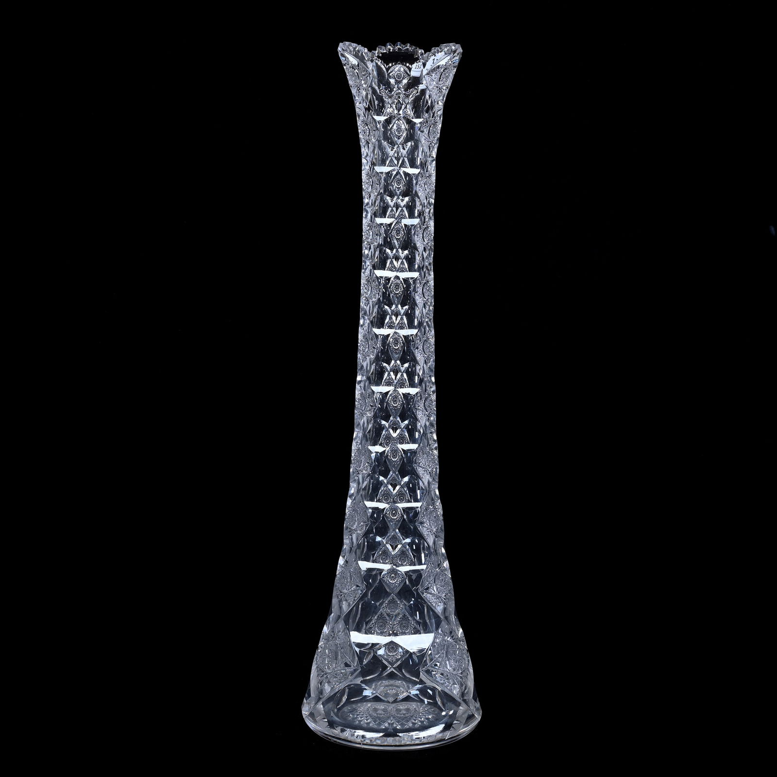 Vase, American Brilliant Cut Glass, Signed Hawkes Queens Pattern (1 of 4)