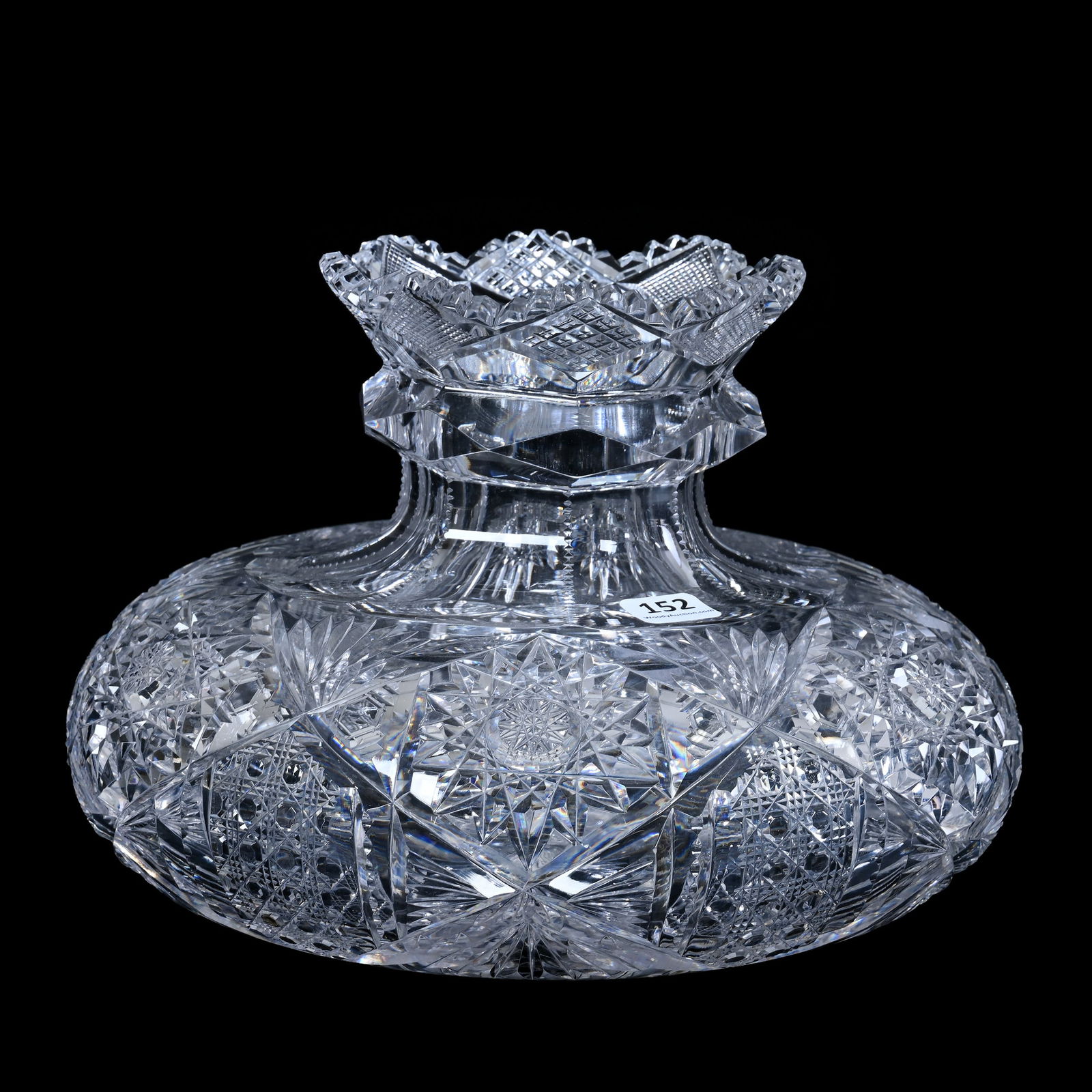 Flower Center, American Brilliant Cut Glass, Hobstar, Cane, Button And Fan Motif (1 of 3)