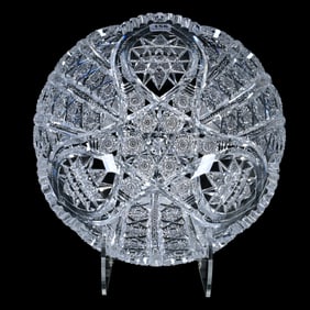 Bowl, American Brilliant Cut Glass, Signed Hawkes Oriental Pattern