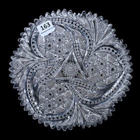 Plate, American Brilliant Cut Glass, Signed Libbey Emmerson Pattern, One Of The Most Sought After
