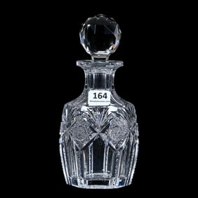 Oval Cologne Bottle, American Brilliant Cut Glass, Signed Hawkes Marquis Pattern