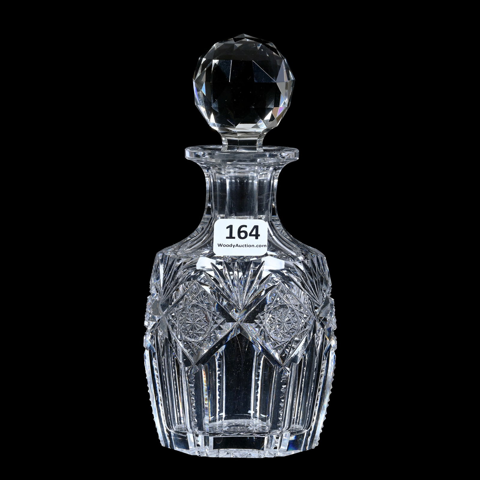 Oval Cologne Bottle, American Brilliant Cut Glass, Signed Hawkes Marquis Pattern (1 of 3)