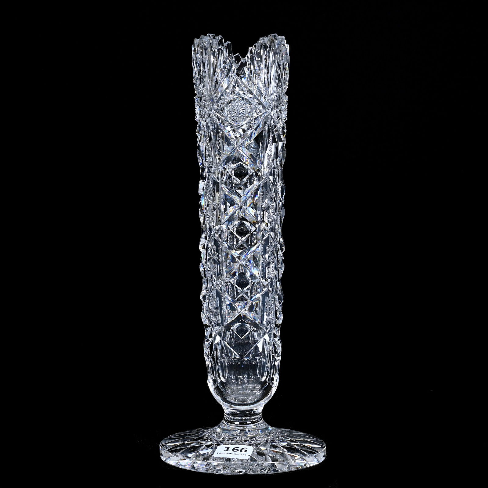 Pedestal Vase, American Brilliant Cut Glass, Pattern Resembles Navarre By Hawkes (1 of 3)