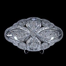 Ice Cream Tray, American Brilliant Cut Glass, Anne Pattern Designed By W. C. Anderson