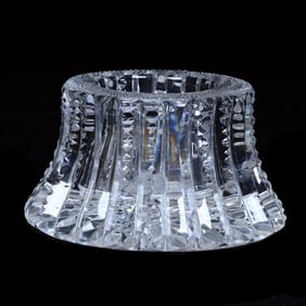 Master Salt Dip, American Brilliant Cut Glass, Prism Cut Body, Hobstar Base