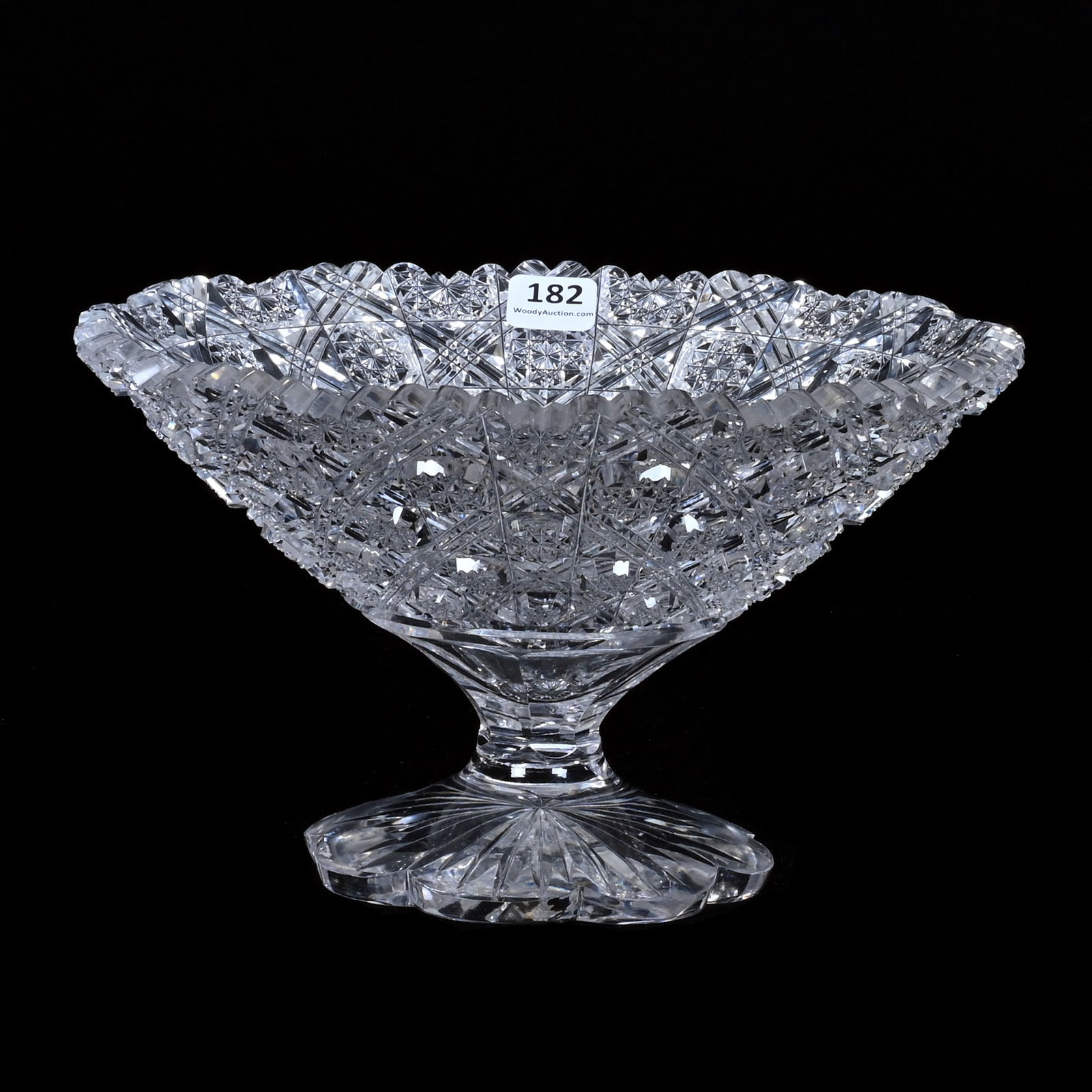 Tazza, American Brilliant Cut Glass, Triple Miter Trellis Pattern (1 of 3)