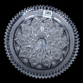 Plate, American Brilliant Cut Glass, Wheel Pattern By Tuthill