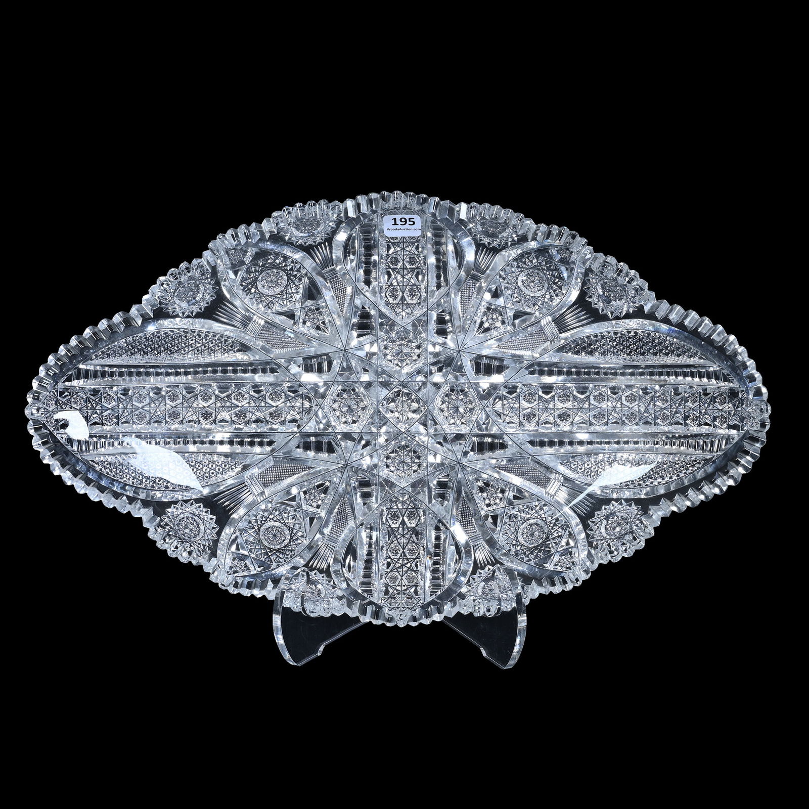 Ice Cream Tray, American Brilliant Cut Glass, Signed J. Hoare Newport Pattern (1 of 2)