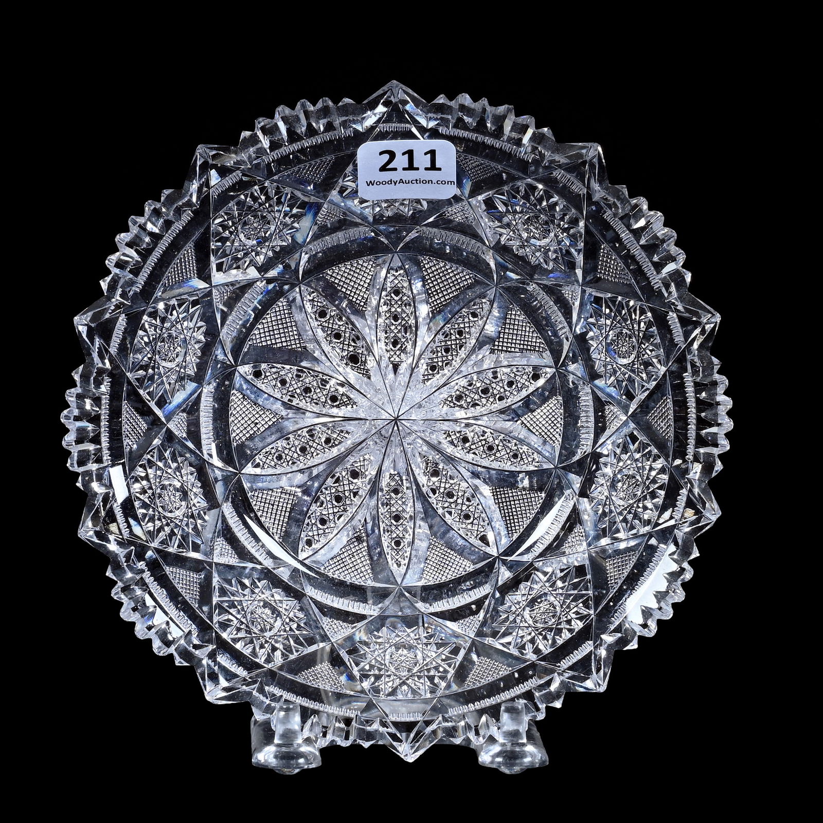 Plate/Shallow Dish, American Brilliant Cut Glass, Rex Pattern By Tuthill (1 of 2)