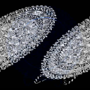 Round Tray, American Brilliant Cut Glass, Signed Hawkes Alexandria Pattern: Round Tray, American Brilliant Cut Glass, Signed Hawkes Alexandria Pattern, 12", Another Incredible Example, Estate Of Paul Pellet, Texas.