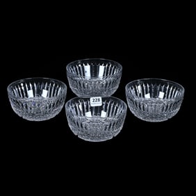 (4) Finger Bowls, American Brilliant Cut Glass, Ellsmere Pattern By Libbey